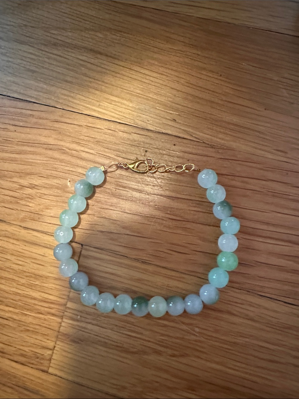 Gold-Finish Green Adventurine Bead Bracelet - Women